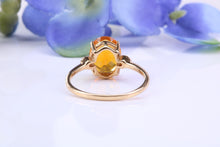 Load image into Gallery viewer, Petite Citrine and Diamond set Yellow Gold Cluster Ring