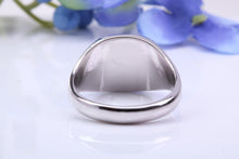 Load image into Gallery viewer, Natural Blue Sapphires set Heavy and Chunky Signet Ring, Solid Cast Silver