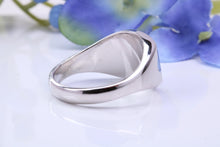 Load image into Gallery viewer, Natural Blue Sapphires set Heavy and Chunky Signet Ring, Solid Cast Silver