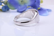 Load image into Gallery viewer, Natural Blue Sapphires set Heavy and Chunky Signet Ring, Solid Cast Silver