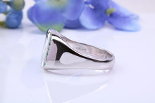 Load image into Gallery viewer, Natural Emeralds set Signet Ring, Made From Solid Cast Silver, British Hallmarked