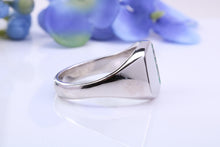Load image into Gallery viewer, Natural Emeralds set Signet Ring, Made From Solid Cast Silver, British Hallmarked