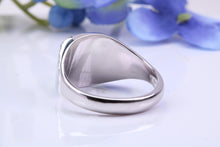 Load image into Gallery viewer, Natural Blue Sapphires set Heavy and Chunky Signet Ring, Solid Cast Silver