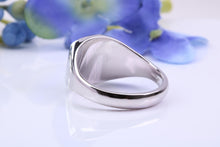 Load image into Gallery viewer, Natural Blue Sapphires set Heavy and Chunky Signet Ring, Solid Cast Silver