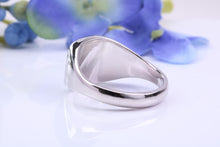 Load image into Gallery viewer, Natural Blue Sapphires set Heavy and Chunky Signet Ring, Solid Cast Silver