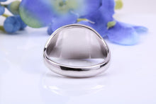 Load image into Gallery viewer, Natural Blue Sapphires set Heavy and Chunky Signet Ring, Solid Cast Silver
