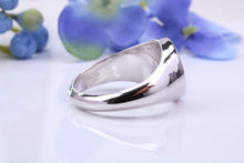 Load image into Gallery viewer, Oval Face Natural Blue Sapphires set Heavy and Chunky Signet Ring, Solid Cast Silver
