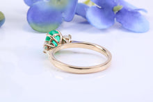 Load image into Gallery viewer, One carat Emerald and Diamond Trilogy Ring set in 18ct Yellow Gold