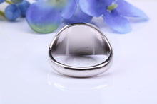 Load image into Gallery viewer, Natural Black Diamonds set Heavy and Chunky Signet Ring, Solid Cast Silver