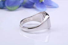 Load image into Gallery viewer, Natural Black Diamonds set Heavy and Chunky Signet Ring, Solid Cast Silver