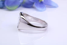 Load image into Gallery viewer, Natural Black Diamonds set Heavy and Chunky Signet Ring, Solid Cast Silver