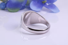 Load image into Gallery viewer, Natural Black Diamonds set Heavy and Chunky Signet Ring, Solid Cast Silver