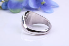 Load image into Gallery viewer, Natural Black Diamonds set Oval Face Heavy and Chunky Signet Ring, Solid Cast Silver