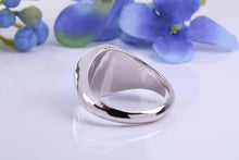Load image into Gallery viewer, Natural Black Diamonds set Round Face Heavy and Chunky Signet Ring, Solid Cast Silver