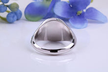 Load image into Gallery viewer, Natural Black Diamonds set Round Face Heavy and Chunky Signet Ring, Solid Cast Silver