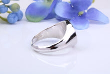 Load image into Gallery viewer, Natural Black Diamonds set Round Face Heavy and Chunky Signet Ring, Solid Cast Silver