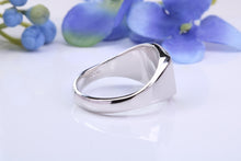 Load image into Gallery viewer, Diamonds set Heavy and Chunky Signet Ring, Solid Cast Silver