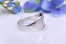 Load image into Gallery viewer, Natural Rubies set Heavy and Chunky Signet Ring, Solid Cast Silver