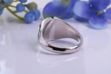 Load image into Gallery viewer, Round Face Natural Rubies set Heavy and Chunky Signet Ring, Solid Cast Silver