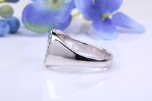 Load image into Gallery viewer, Natural Emeralds set Signet Ring, Made From Solid Cast Silver, British Hallmarked