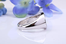 Load image into Gallery viewer, Natural Emeralds set Oval Face Signet Ring, Made From Solid Cast Silver, British Hallmarked