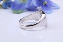 Load image into Gallery viewer, Natural Black Diamonds set Heavy and Chunky Signet Ring, Solid Cast Silver