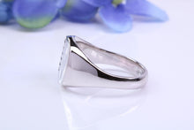 Load image into Gallery viewer, Natural Black Diamonds set Heavy and Chunky Signet Ring, Solid Cast Silver
