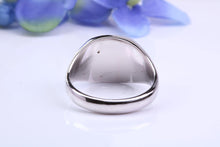Load image into Gallery viewer, Natural Black Diamonds set Heavy and Chunky Signet Ring, Solid Cast Silver