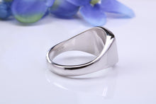 Load image into Gallery viewer, Natural Black Diamonds set Heavy and Chunky Signet Ring, Solid Cast Silver