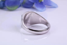 Load image into Gallery viewer, Natural Black Diamonds set Heavy and Chunky Signet Ring, Solid Cast Silver