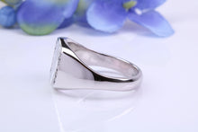 Load image into Gallery viewer, Natural Black Diamonds set Heavy and Chunky Signet Ring, Solid Cast Silver