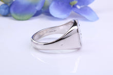 Load image into Gallery viewer, Natural Black Diamonds set Heavy and Chunky Signet Ring, Solid Cast Silver