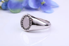 Load image into Gallery viewer, Natural Black Diamonds set Oval Face Heavy and Chunky Signet Ring, Solid Cast Silver