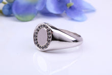 Load image into Gallery viewer, Natural Black Diamonds set Oval Face Heavy and Chunky Signet Ring, Solid Cast Silver