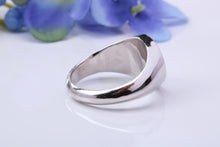 Load image into Gallery viewer, Natural Black Diamonds set Oval Face Heavy and Chunky Signet Ring, Solid Cast Silver