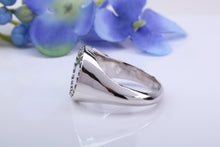Load image into Gallery viewer, Natural Black Diamonds set Round Face Heavy and Chunky Signet Ring, Solid Cast Silver