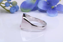 Load image into Gallery viewer, Natural Rubies set Heavy and Chunky Signet Ring, Solid Cast Silver