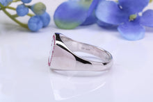 Load image into Gallery viewer, Natural Rubies set Heavy and Chunky Signet Ring, Solid Cast Silver