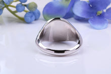 Load image into Gallery viewer, Round Face Natural Rubies set Heavy and Chunky Signet Ring, Solid Cast Silver