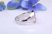 Load image into Gallery viewer, Oval Face Natural Rubies set Heavy and Chunky Signet Ring, Solid Cast Silver