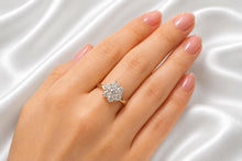 Load image into Gallery viewer, Beautiful Two carat Diamond Cluster set Yellow Gold Ring