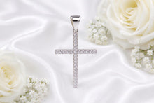 Load image into Gallery viewer, 50 mm Long Half carat Diamond set Cross, Choice of Solid Yellow or White Gold