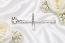 Load image into Gallery viewer, 50 mm Long Half carat Diamond set Cross, Choice of Solid Yellow or White Gold