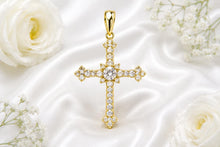 Load image into Gallery viewer, 3.50 carats Diamond set Cross, Measures 65 mm long, choice of Solid Yellow or White Gold