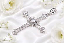 Load image into Gallery viewer, 3.50 carats Diamond set Cross, Measures 65 mm long, choice of Solid Yellow or White Gold