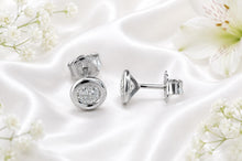 Load image into Gallery viewer, Half carat Top Grade Diamond Solitaire Earrings, Very Smooth Rub Over Setting
