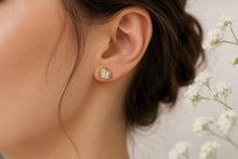 Load image into Gallery viewer, Half carat Top Grade Diamond Solitaire Earrings, Very Smooth Rub Over Setting