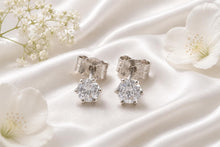 Load image into Gallery viewer, One carat Top Grade Diamond Six Claw Solitaire Earrings