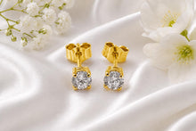 Load image into Gallery viewer, One carat D VVS1 Grade Diamond set Four Claw Solitaire Earrings