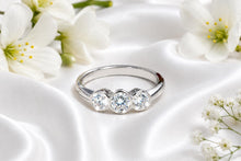 Load image into Gallery viewer, One carat Diamond Trilogy set Ring, Made from your choice of Precious Metals